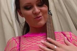 Musician with two cocks in her soft hands.