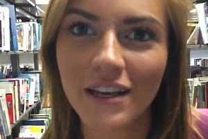 Good ass college chick gets fucked in the library