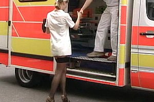 Cute German Anja Laval having sex in ambulance